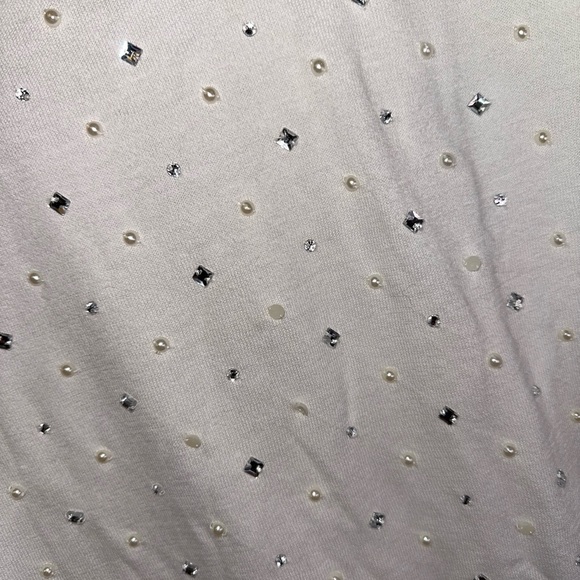 Victoria Secret L Elegant Romantic White Embellished Women's Top - Picture 3 of 7